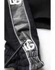 Dolce & Gabbana Black Cotton Logo Hooded Sweatshirt Sweater