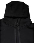 Dolce & Gabbana Black Embroidery Hooded Sweatshirt Sweater