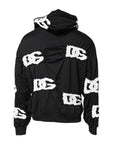 Dolce & Gabbana Black Logo Print Hooded Sweatshirt Sweater