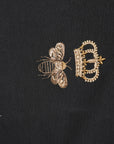 Dolce & Gabbana Black Bee Crown Embroidery Hooded Sweater