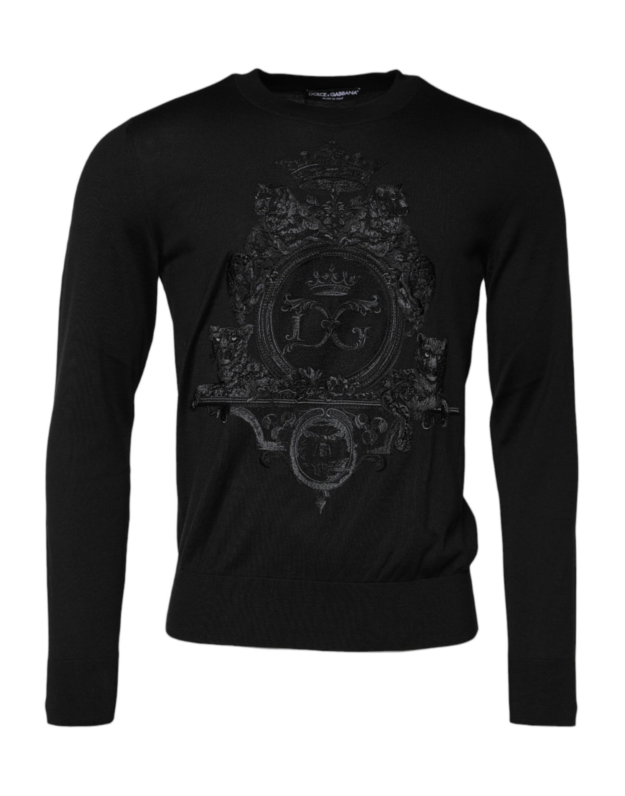 Dolce & Gabbana Black DG Crown Embroidery Pullover Sweater