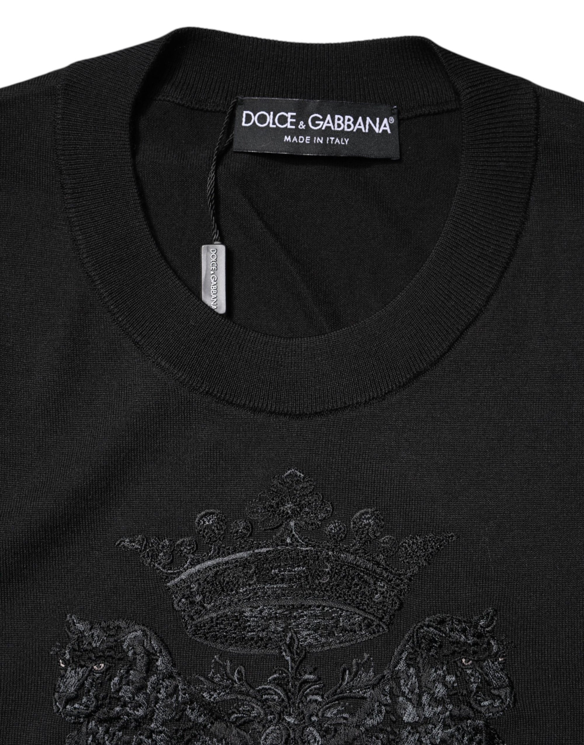 Dolce & Gabbana Black DG Crown Embroidery Pullover Sweater