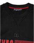 Dolce & Gabbana Black Cotton Graphic Print Pullover Sweater