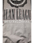 Dolce & Gabbana Gray Logo Print Crew Neck Pullover Sweater