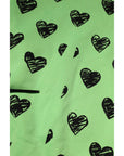 Dolce & Gabbana Green Heart Print Crew Neck Pullover Sweater