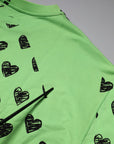 Dolce & Gabbana Green Heart Print Crew Neck Pullover Sweater