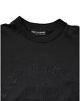 Dolce & Gabbana Black Embroidered Crew Neck Pullover Sweater