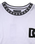 Dolce & Gabbana White Logo Cotton Crew Neck Pullover Sweater