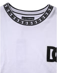 Dolce & Gabbana White Logo Cotton Crew Neck Pullover Sweater