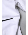 Dolce & Gabbana White Logo Cotton Crew Neck Pullover Sweater
