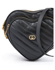 Gucci Black Leather Mini Heart Crossbody Bag