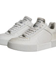 Dolce & Gabbana White Miami Leather Low Top Sneakers Shoes