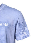 Dolce & Gabbana Blue Cotton Logo Print Crew Neck T-shirt