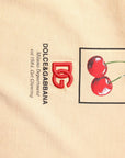 Dolce & Gabbana Beige Cotton Logo Print Crew Neck T-shirt