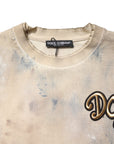 Dolce & Gabbana Beige Tie Dye DG Embroidery Cropped T-shirt
