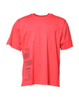 Dolce & Gabbana Red Cotton Lettering Print Crew Neck T-shirt