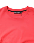 Dolce & Gabbana Red Cotton Lettering Print Crew Neck T-shirt