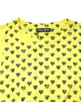 Dolce & Gabbana Yellow Cotton DG Heart Print Crew Neck T-shirt