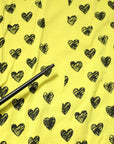 Dolce & Gabbana Yellow Cotton DG Heart Print Crew Neck T-shirt