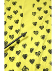 Dolce & Gabbana Yellow Cotton DG Heart Print Crew Neck T-shirt