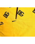 Dolce & Gabbana Yellow Cotton DG Logo Print Cropped T-shirt