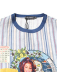Dolce & Gabbana Multicolor Striped Pin Up Linen Round Neck T-shirt
