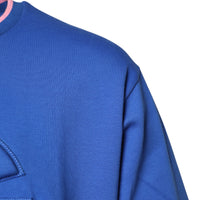 Dolce & Gabbana Blue Cotton DG Embossed Crew Neck T-shirt