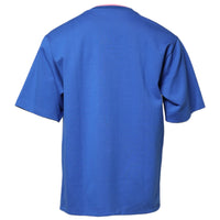 Dolce & Gabbana Blue Cotton DG Embossed Crew Neck T-shirt