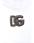 Dolce & Gabbana White Cotton DG Embroidery Crew Neck T-shirt