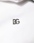 Dolce & Gabbana White Cotton Turtleneck DG Applique T-shirt