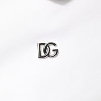 Dolce & Gabbana White Cotton Turtleneck DG Applique T-shirt