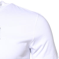 Dolce & Gabbana White Cotton Logo Patch Crew Neck T-shirt