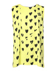Dolce & Gabbana Yellow Cotton Sleeveless DG Heart T-shirt