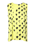 Dolce & Gabbana Yellow Cotton Sleeveless DG Heart T-shirt
