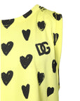 Dolce & Gabbana Yellow Cotton Sleeveless DG Heart T-shirt
