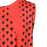 Dolce & Gabbana Red Cotton Sleeveless DG Heart Logo T-shirt