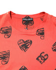 Dolce & Gabbana Red Cotton Short Sleeve DG Heart Logo T-shirt