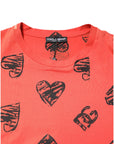 Dolce & Gabbana Red Cotton Short Sleeve DG Heart Logo T-shirt