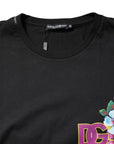 Dolce & Gabbana Black DG Floral Print Crew Neck T-shirt