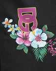 Dolce & Gabbana Black DG Floral Print Crew Neck T-shirt