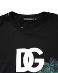 Dolce & Gabbana Black DG Floral Print Crew Neck T-shirt
