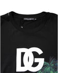 Dolce & Gabbana Black DG Floral Print Crew Neck T-shirt