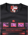 Dolce & Gabbana Black Cotton Graphic Print Crew Neck T-shirt