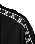 Dolce & Gabbana Black Cotton DG Print Turtleneck T-shirt