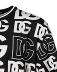 Dolce & Gabbana Black White Silk Knit DG Print T-shirt