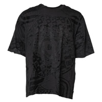Dolce & Gabbana Black Cotton Bandana Logo Crew Neck T-shirt