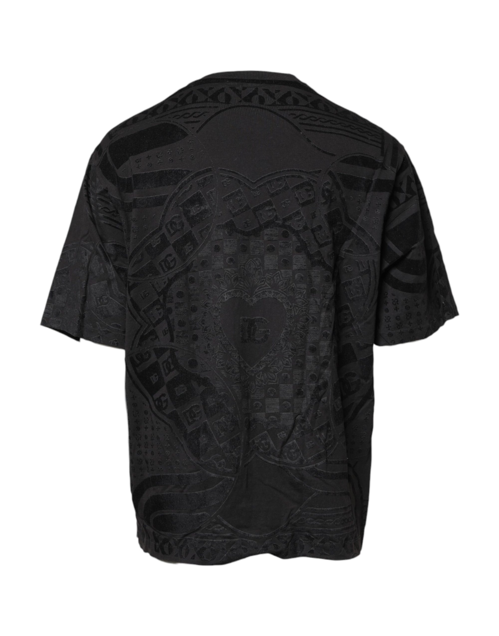 Dolce & Gabbana Black Cotton Bandana Logo Crew Neck T-shirt
