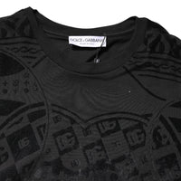 Dolce & Gabbana Black Cotton Bandana Logo Crew Neck T-shirt