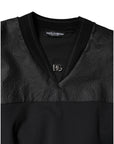 Dolce & Gabbana Black Cotton Short Sleeves V-neck T-shirt