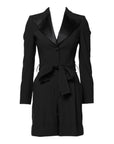 Dolce & Gabbana Black Wool Jumpsuit Dress Women Coat Jacket